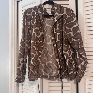 Chico's Brown Patterned Utility Jacket